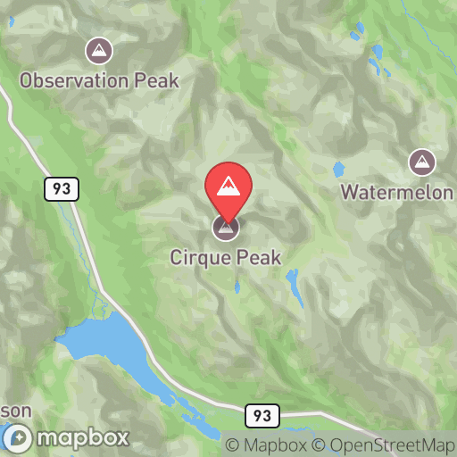 Map of Cirque Peak