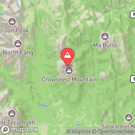 Map of Crowsnest Mountain