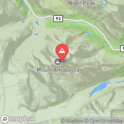 Map of Mount Athabasca