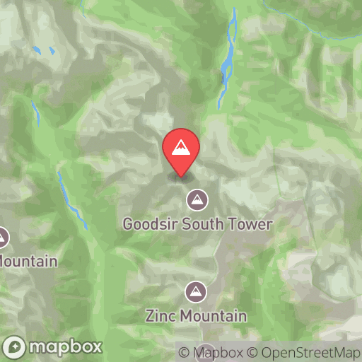 Map of Mount Goodsir - Center Peak