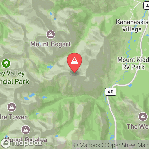 Map of Mount Kidd South Peak