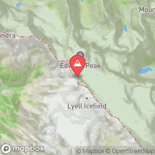 Map of Mount Lyell - Christian Peak