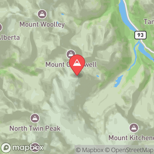 Map of Stutfield Peak - Northeast Peak