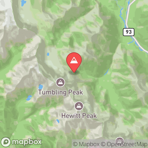 Map of Tumbling Pass