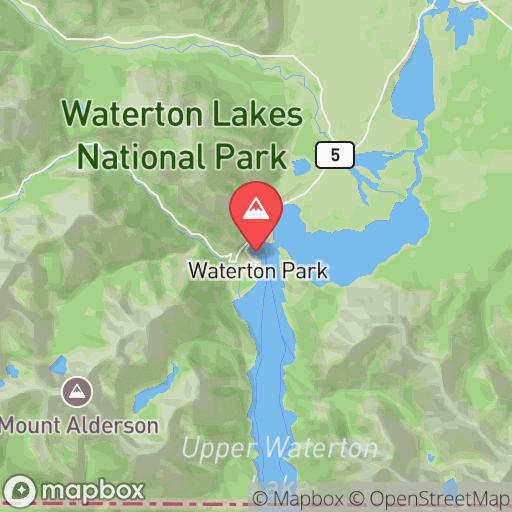 Map of Waterton Lakeshore
